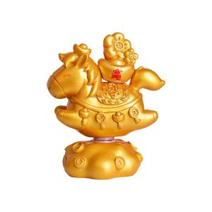 GAOSU Nhựa Tượng ngựa con xoay được Độc nhất Thiết kế sống động Đồ trang trí hình ngựa Sáng tạo Phim hoạt hình Tượng nhỏ chống nứt Trang trí bàn ăn