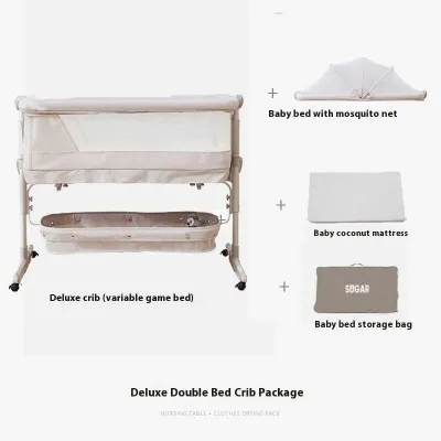 Baby Cot Movable Baby Bed Folding Spliced Baby Crib Portable Baby Nest Bed