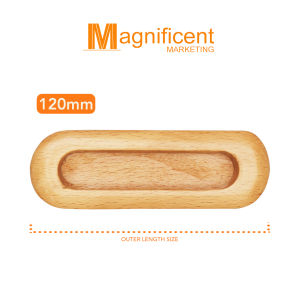 Wood Oval Flush Handle Recessed 120mm for Sliding Cabinet Door 3502