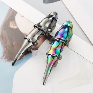 YAOO บุคลิกภาพ กอธิค กะโหลกสัตว์ ปลอกนิ้ว ของขวัญวันวาเลนไทน์ แหวนยาวนิ้ว แหวนพังก์ อุปกรณ์เครื่องประดับผู้ชาย แหวนสนับมือมังกร เครื่องประดับสไตล์เกาหลี