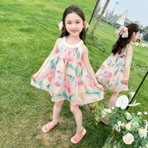 (KIDSFO-92) 2-7Thn Dress Gaun Anak Perempuan Strip Rok Bunga Ombre Layer Fashion Korea Princess