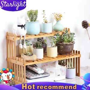PROMO Starlight Rak Tanaman Meja Kayu Mini Rak Pot Bunga Palsu Susun Standing Hiasan Tanaman Minimalis Rak Organizer Meja Penyimpanan Stationary HRB107