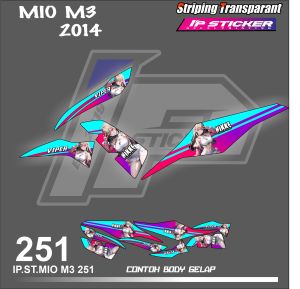 MIO M3 2014 (COD) STIKER STRIPING MOTOR YAMAHA MIO M3 2014 HOLOGRAM DAN TRANSPARAN