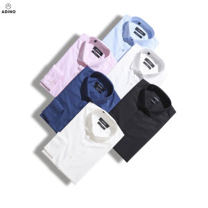 [XảKho3ngày] Áo sơ mi nam màu trắng ADINO vải nến lụa sợi sồi Modal chống nhăn thoáng mát mềm mại dáng slimfit trẻ trung S03 Sơ mi công sở đẹp cao cấp ADINO cổ đức chất lụa đẹp cao cấp giữ màu giữ dáng khi mặc S03