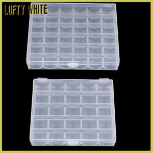 Lofty White แกนม้วน25/36จักรเย็บผ้าที่ว่างเปล่ากระสวยเคสจัดระเบียบกล่องเก็บของ