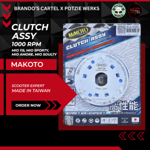 MAKOTO CLUTCH ASSY FOR MIO 115 SPORTY AMORE SOULTY / AEROX 155 NMAX 155 / CLICK BRANDOS CARTEL