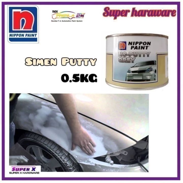 🔥NIPPON PAINT NC PUTTY GREY 0.5KG FOR CAR BODY AUTOMOTIVE MOTOR/Simen