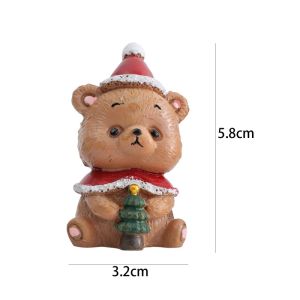 6CM Christmas Series Craft Resin Party Creative Mini Xtmas Tree Santa Snowman Figurines Cute Gift Home Decoration Supplies