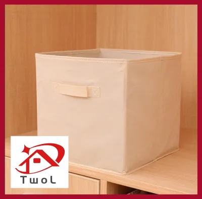 TWOL Essential Foldable Fabric Cube Storage Bins 30x30x30cm - New
