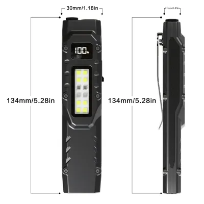 ไฟฉายขนาดเล็ก USB ชาร์จ 1000mAh 2500 ลูเมน LED ไฟฉายสว่างเป็นพิเศษ EDC โคมไฟตั้งแคมป์กลางแจ้ง Floodlight