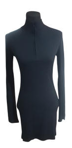 BLACK DRESS TURTLENECK LONG SLEEVES DRESS (Stretchable)