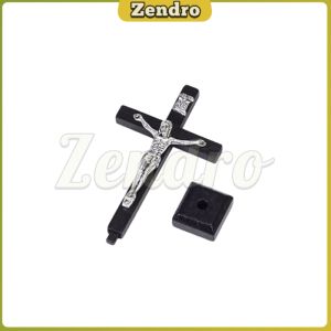 ZEO Crucifix Wall Cross Wooden Cross With Stand Jesus Cross Decor 1Pc