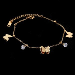 OYJR Butterfly Fashion Anklet for Women Non Tarnish Non Fade Angklet Gold Chain Jewellery Gift