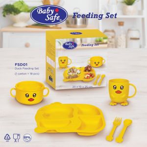 Baby Safe Mealtime Collection Feeding Set FS500 / Set Peralatan Makan Bayi Babysafe - baby safe FSD01 Feeding Set