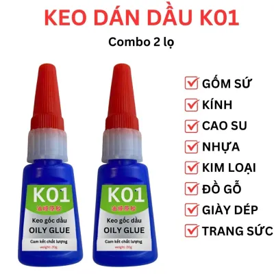 (COMBO 2 lọ) keo dán đa năng K01 OILY GLUE gấp 99 lần 502 dán mọi loại chất liệu bảo quản từ 1-3 năm