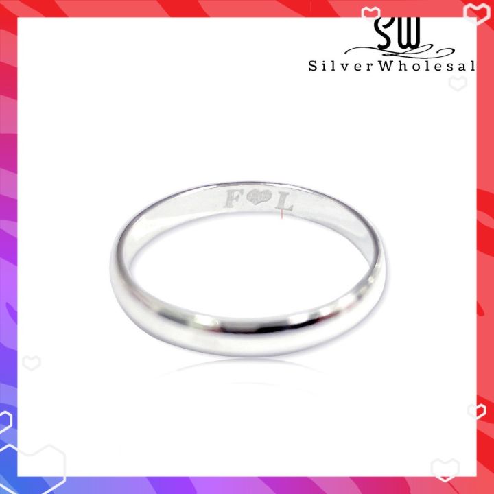 SilverWholesale #RH250 3mm Engravable Ring Silver925 Men's