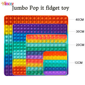 big pop it 20/30/40cm Big Size Pop It Fidget Toy Huge Rainbow Square Shape Cheap Sale Push Bounce Bubble Fidget Sensory with Dimple pop it Big Toy