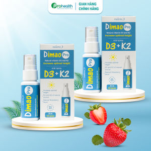 Combo 2 Hộp Dimao Pro Oral Spray D3K2 Dạng Xịt - Hỗ Trợ Tăng Chiều Cao Tăng Cường Hấp Thu Canxi Cho Bé 25ml.