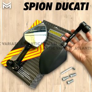 SPION DUCATI MERK MOSCOW HITAM KACA BENING SPION DUCATI UNTUK MOTOR HONDA VARIO 160 ABS DAN VARIO 160 CBS UNIVERSAL PNP
