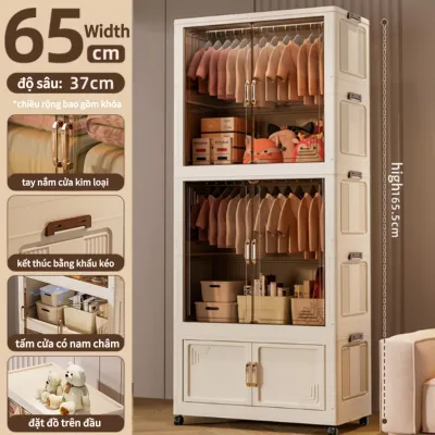 Tủ nhựa gấp gọn 70-78cm tủ nhựa đựng quần áo Dễ lắm ráp tủ quần áo trẻ em Mô hình gấu tủ nhựa cho bé/tủ quần áo nhựa/tủ nhựa duy tân
