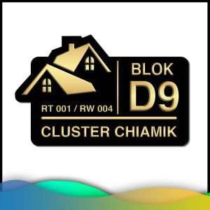 Nomor Rumah Modern Minimalis UV Printing / Nomor Rumah Stiker Modern 03