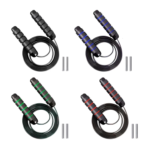 Adjustable Weighted Skippings Rope 360 Swivel Bearing Jump Rope Nonslip Handle Steel Wire Jump Rope for Women Man Kids