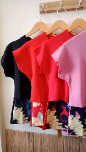 Baju Wanita Kimono Scuba Kombinasi Print