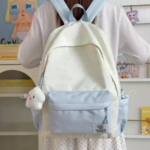 Fresh and cute ins Large-capacity school bag for female junior high school students stylish and unique campus backpack versatile double-shoulder bag