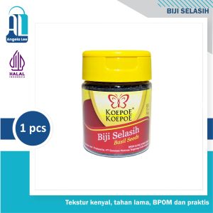 Koepoe Koepoe Biji Selasih - Basil Seeds untuk Minuman Es Buah Minuman Segar topping doger 50gr Original Herbal Halal BPOM