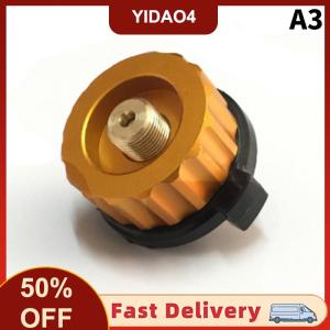 【YIDAO4】 Chất lượng cao cắm trại lò gas chuyển đổi thiết bị dài gas Tank gas lò chuyển đổi đầu kim loại gas Tank xi lanh Adapter