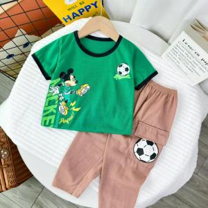 CantikBaby Set Baju Berjalanan Harian Kanak-Kanak (6 Bulan - 5 Tahun) Lengan Pendek & Seluar Panjang Baju Budak Lelaki Perempuan Gaya Trendy Sesuai Cuaca Malaysia l Cute & Smart Boy Trendy Set