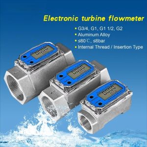 AFGYJT High Precision Turbine Flow Meter Portable Aluminum Alloy Electronic Flow Meter Simple Installation Digital Indicator Digital Flow Meter Industrial Use