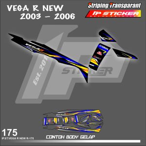 VEGA R NEW 2003 - 2006  (COD) STIKER STRIPING MOTOR YAMAHA VEGA R NEW 2003 - 2006  - STIKER LIST SIMPLE DESAIN RACING HOLOGRAM DAN TRANSPARAN BISA COD IP.KODE R-175 IP PROJECT