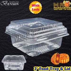 888 Bakery Clear OPS PET Food Box - Moon Cake 3" Plastic Tray & Lid Mooncake Plastik Bekas Makanan - Benxon 888 LCK-1H 3inch 3 inch [50pcs]