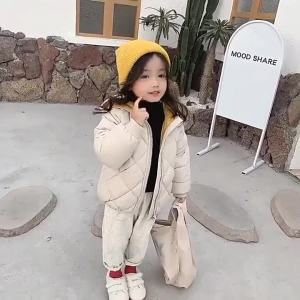 Spring New Children Down Jackets Autumn Boys Girls Fashion Thick Warm Outerwear Baby Hooded Clothes Kids Cotton Coats 3-8 Year2026