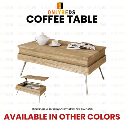 Coffee Table Convertible with Hidden Storage