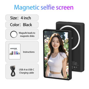 AHXJKA Wireless Selfie Monitor Screen Phone Vlog Selfie Screen 60HZ WiFi5G Phone Same Screen Display For Smartphone Rear Camera Selfie Vlog Live Stream 4inch 5inch