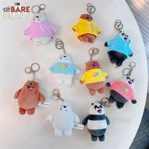 We Bare Bears Anime Plush Toys Pendant Grizzly Panda Ice Bear Keychain Key Ring Stuffed Dolls Plushies Figures Key Chain Gifts2026