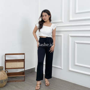 Ziva Long Pants Celana Panjang Rib OOTD by Clashe