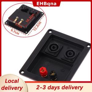 [COD]  HOT SALE Ship within 24 hours 1Pcs Red Black Wiring Terminal Audio Accessories Cable Clamp 4 6 Hole Audio Speaker Junction Box XLR Socket Connector