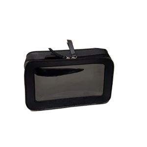 FEELING WELL ปิดซิปคู่ กระเป๋าเครื่องสำอางเดินทาง จุได้มาก หน้าต่างโปร่งใส กระเป๋าแต่งหน้าแบบพกพา แฟชั่นที่ทันสมัย ง่ายต่อการพกพา ที่จัดเก็บผลิตภัณฑ์ดูแลผิว บ้านในบ้าน