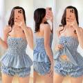 ERICA SMOCKING TUBE TOP & SHORT TERNO COORDS || FASHION TRENDY OOTD. 