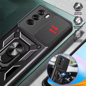 Shockproof Armor Phone Case For Oppo Reno 12 Pro Slide Camera Protect Funda For Reno 12 F 12F Reno12 Pro 5G c Ring Cover