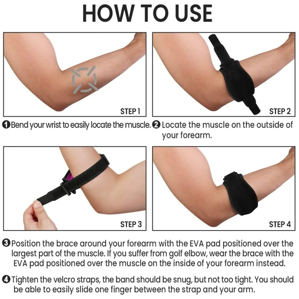 Buy Tennis Elbow Brace (Single) Tendonitis Arm Band for Elbow Pain