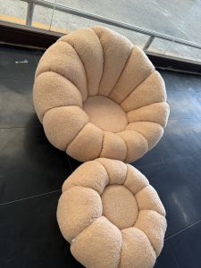 โซฟารูปฟักทอง โซฟา พร้อมที่พักขา โซฟาทำคอนเทนต์ โซฟาขี้เกียจ ผ้ากำมะหยี่ ผ้าขนแกะ