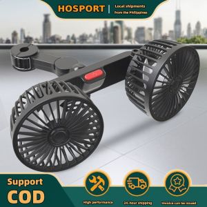 【HOSPORT】 12V/24V Car Neck Cooler USB Charging Auto Headrest Ventilation Fan 360 Degree Rotation Electric Seat Back Cooler for Vehicle SUV