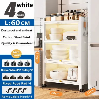 Kitchen shelving Multi-layer household storage cabinets dust-proof multi-function bowls side cabinets Storage cabinets