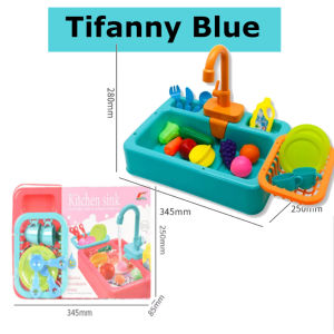 **Malaysia Seller**  Children Kitchen Dish Washing Sink Pretend Play Set Electric Circulation Toy Simulated Dishwasher Sink fruit water wash