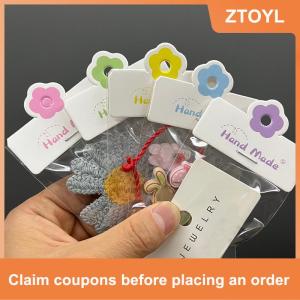 【ZTOYL】 100 cái lốc có thể gập lại bao bì thẻ giấy đầy màu sắc hoa thẻ cho handmade trang sức bán lẻ treo tag hoa hiển thị các tông