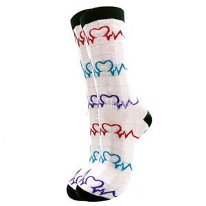 Men Women Novelty Cotton Crew Socks Doctor Nurse Funny for Pill Electrocardiogram Printed Mid Tube Hosiery Hospital Workers Gifts
